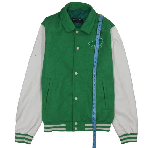 ASOS DESIGN Men's Green Varsity Jacket M Wool Blend Casual