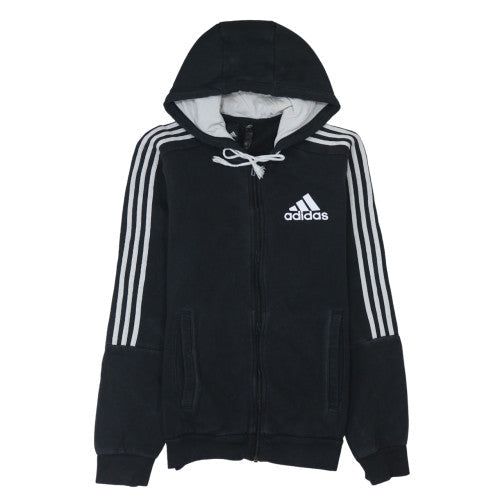 Adidas Men's Black Full Zip Hoodie S Sports Fleece Sweatshirt