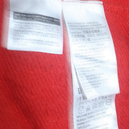 Levi's Mens Red Pullover Hoodie Medium Logo Fleece Sweatshirt