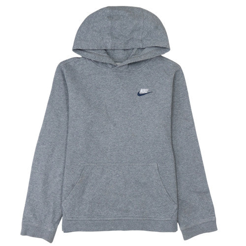Nike Boys Grey Pullover Hoodie XL 158-170cm Fleece Lined Casual Sweatshirt