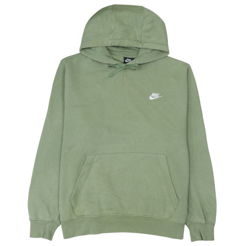 Nike Men Green Pullover Logo Hoodie L Regular Fit Fleece
