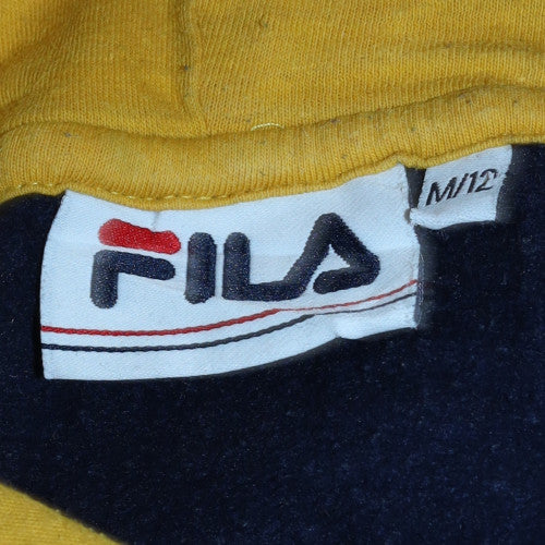 Fila Womens Navy Yellow Colourblock Pullover Hoodie Size M