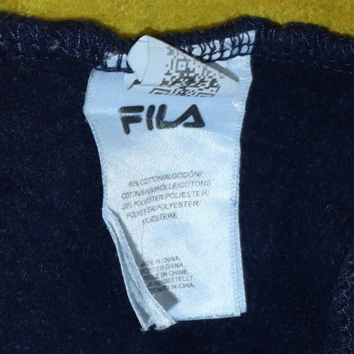 Fila Womens Navy Yellow Colourblock Pullover Hoodie Size M