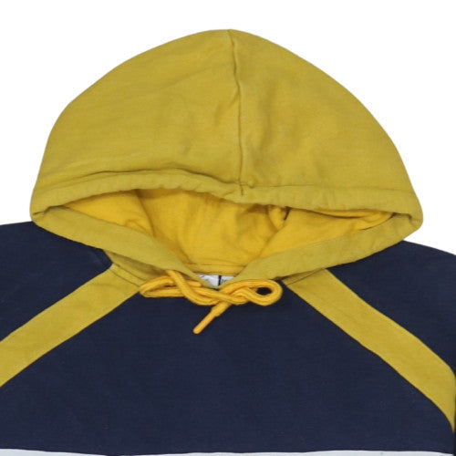 Fila Womens Navy Yellow Colourblock Pullover Hoodie Size M