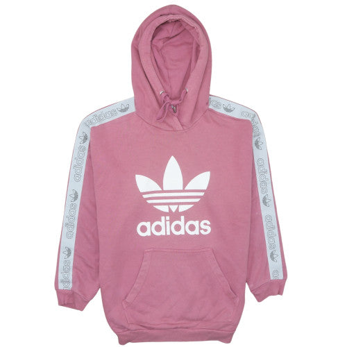 Adidas Womens Pink Pullover Hoodie Size UK 16 Hooded Sweatshirt