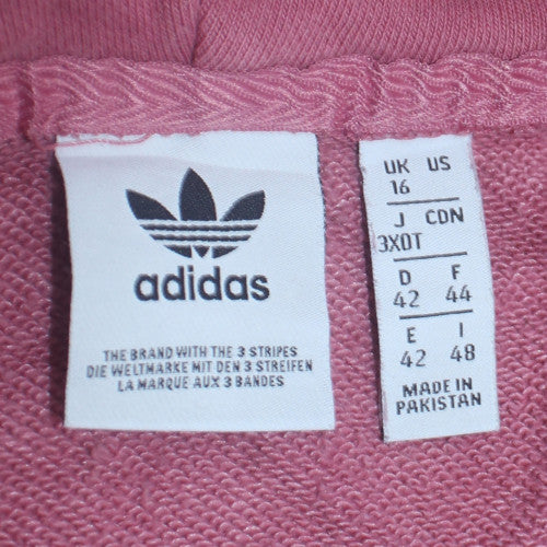 Adidas Womens Pink Pullover Hoodie Size UK 16 Hooded Sweatshirt
