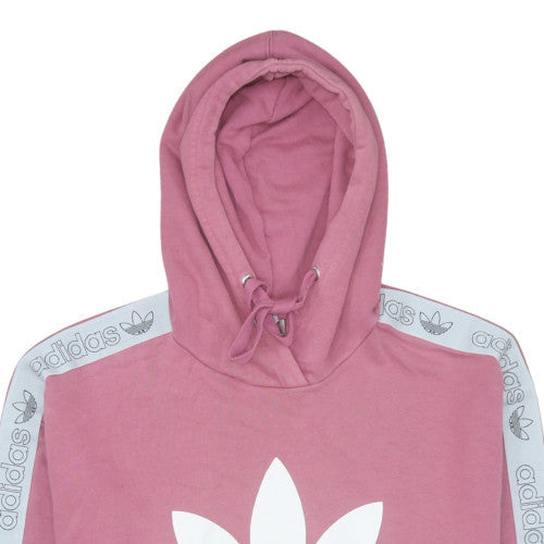 Adidas Womens Pink Pullover Hoodie Size UK 16 Hooded Sweatshirt