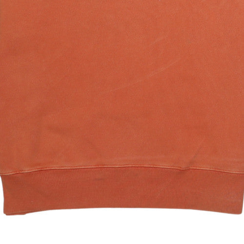 Carhartt Men's Orange Embroidered Logo Crew Neck Cotton Sweatshirt M
