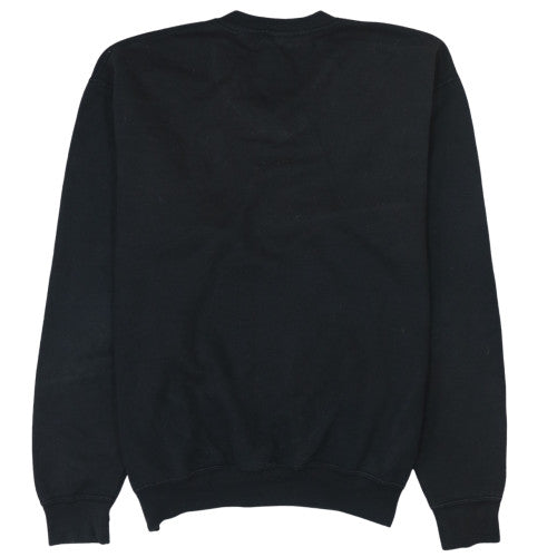 Russell Mens Black V-Neck Pullover Sweatshirt L Embroidered Logo