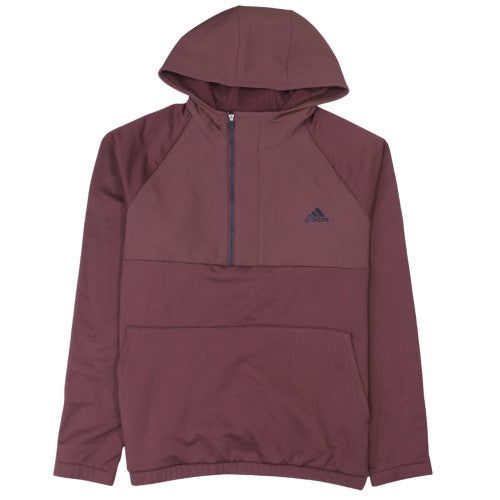 Adidas Womens Burgundy 1/2 Zip Hooded Pullover Sweatshirt Size L