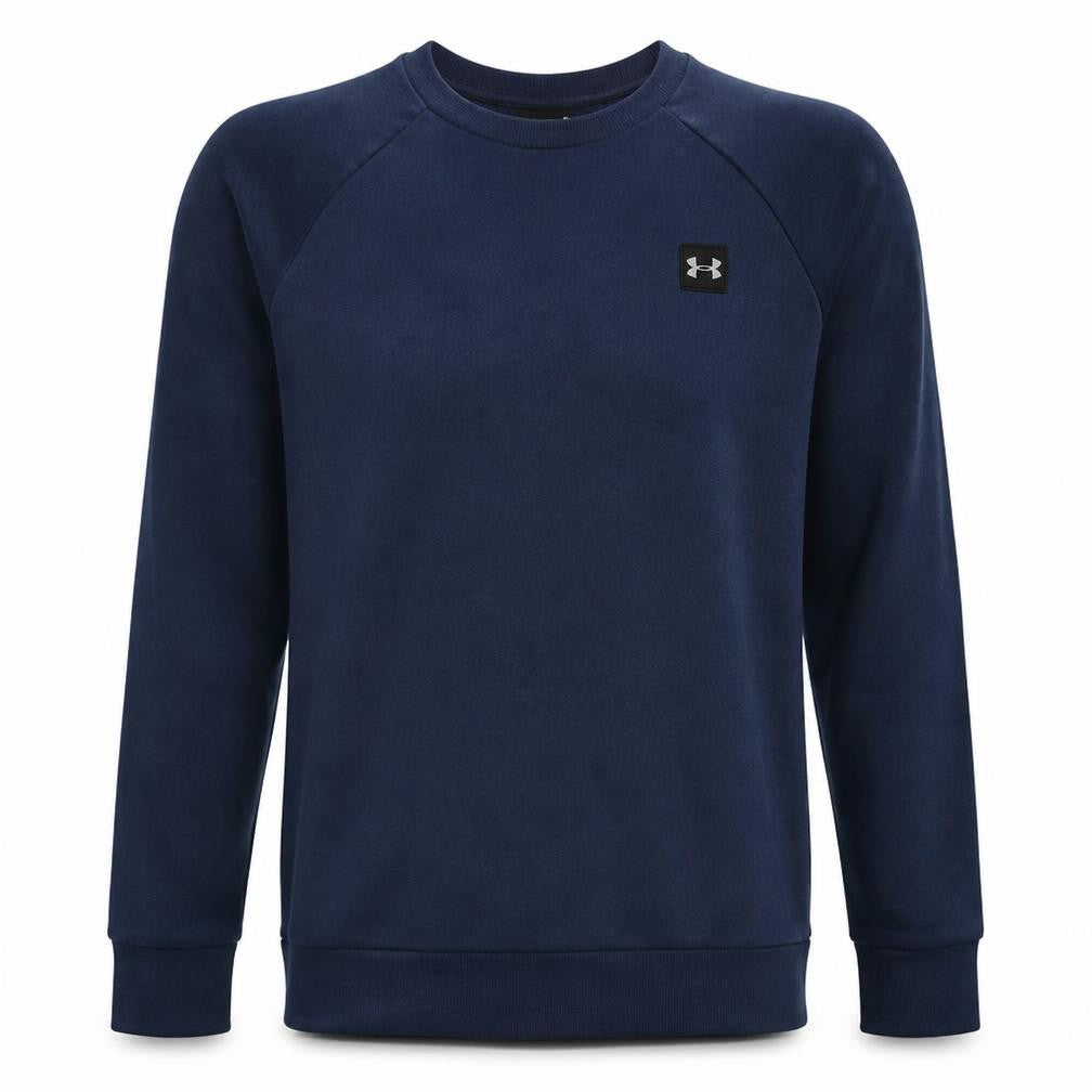 Front view of Under Armour Men's Blue Regular Fit Crew Neck Fleece Sweatshirt M