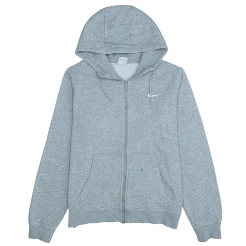 Nike Mens Grey Full Zip Hoodie M Classic Fit Cotton Sweatshirt