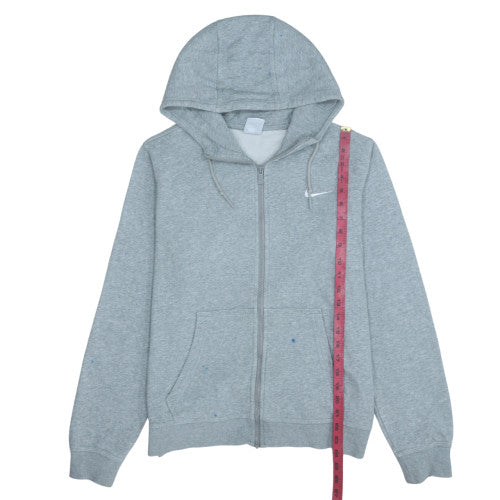 Nike Mens Grey Full Zip Hoodie M Classic Fit Cotton Sweatshirt