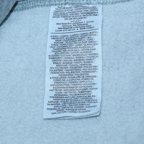 Nike Mens Grey Full Zip Hoodie M Classic Fit Cotton Sweatshirt