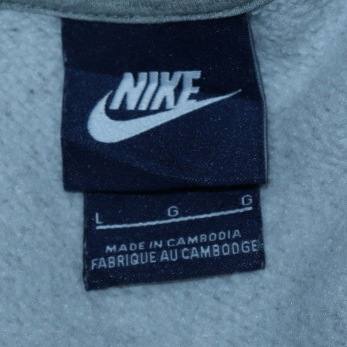 Nike Men's Grey Crew Neck Pullover Sweatshirt L Sports Style