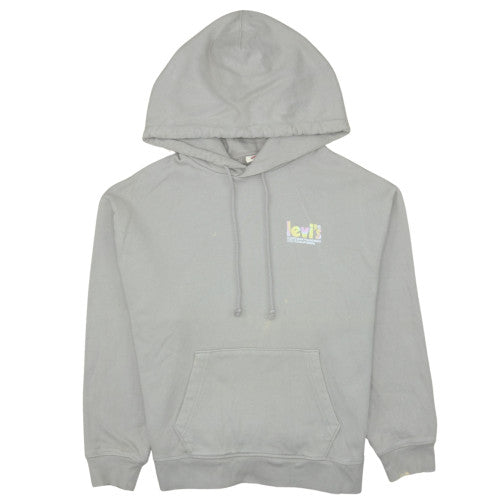 Levi's Women's Grey Pullover Hoodie L Cotton Graphic Print