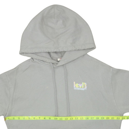 Levi's Women's Grey Pullover Hoodie L Cotton Graphic Print