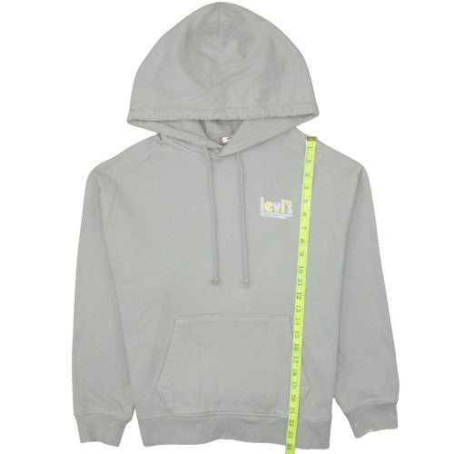 Levi's Women's Grey Pullover Hoodie L Cotton Graphic Print