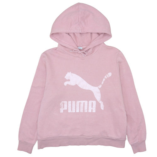 Puma Women Pink Pullover Hoodie L Hooded Sweatshirt Casual