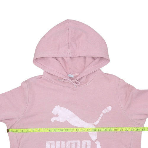 Puma Women Pink Pullover Hoodie L Hooded Sweatshirt Casual