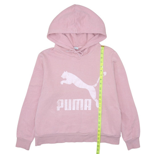 Puma Women Pink Pullover Hoodie L Hooded Sweatshirt Casual