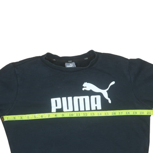 Puma Men's Black XS Pullover Sweatshirt Crew Neck Graphic Sportswear