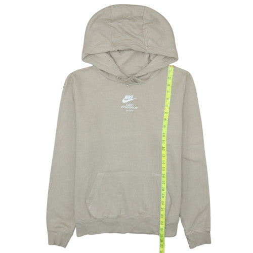 Nike Women Beige Pullover Hoodie M Cotton Blend Sportswear