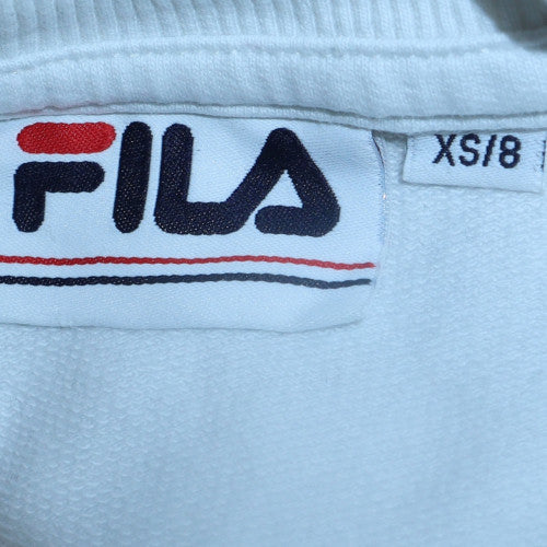Fila Women's White XS Crew Neck Pullover Sweatshirt 100% Cotton