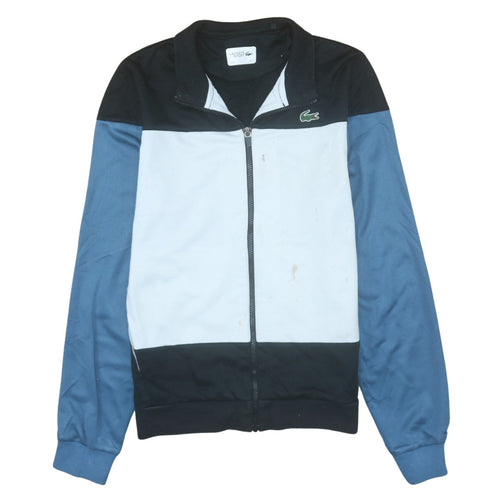 Lacoste Sport Men's Blue Black Track Jacket Size S Full Zip Polyester
