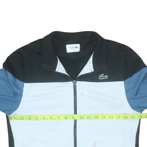 Lacoste Sport Men's Blue Black Track Jacket Size S Full Zip Polyester