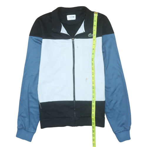 Lacoste Sport Men's Blue Black Track Jacket Size S Full Zip Polyester