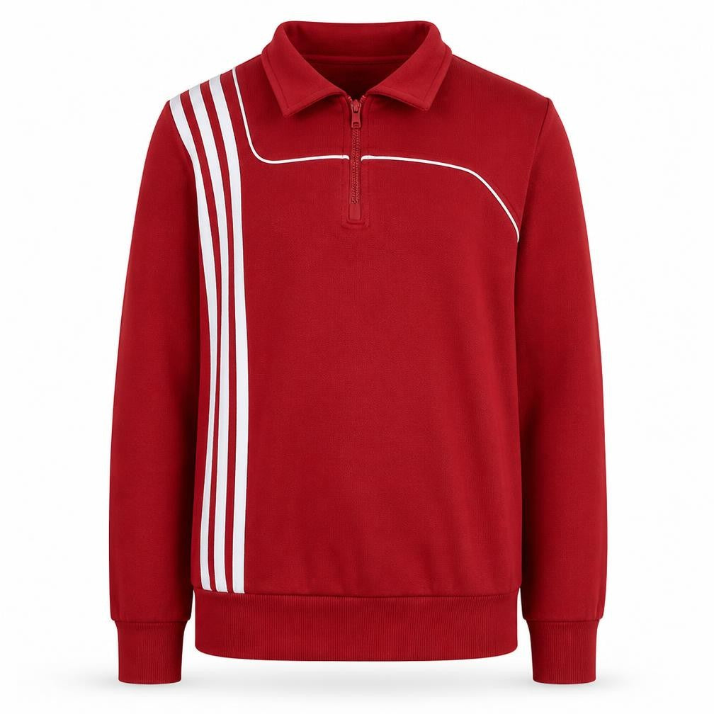 Adidas Boys Red 1/2 Zip Sweatshirt 164cm Cotton Blend Long Sleeve