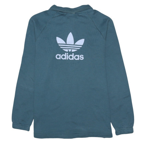 Adidas Mens Blue 1/4 Zip Collared Henley Sweatshirt Size M