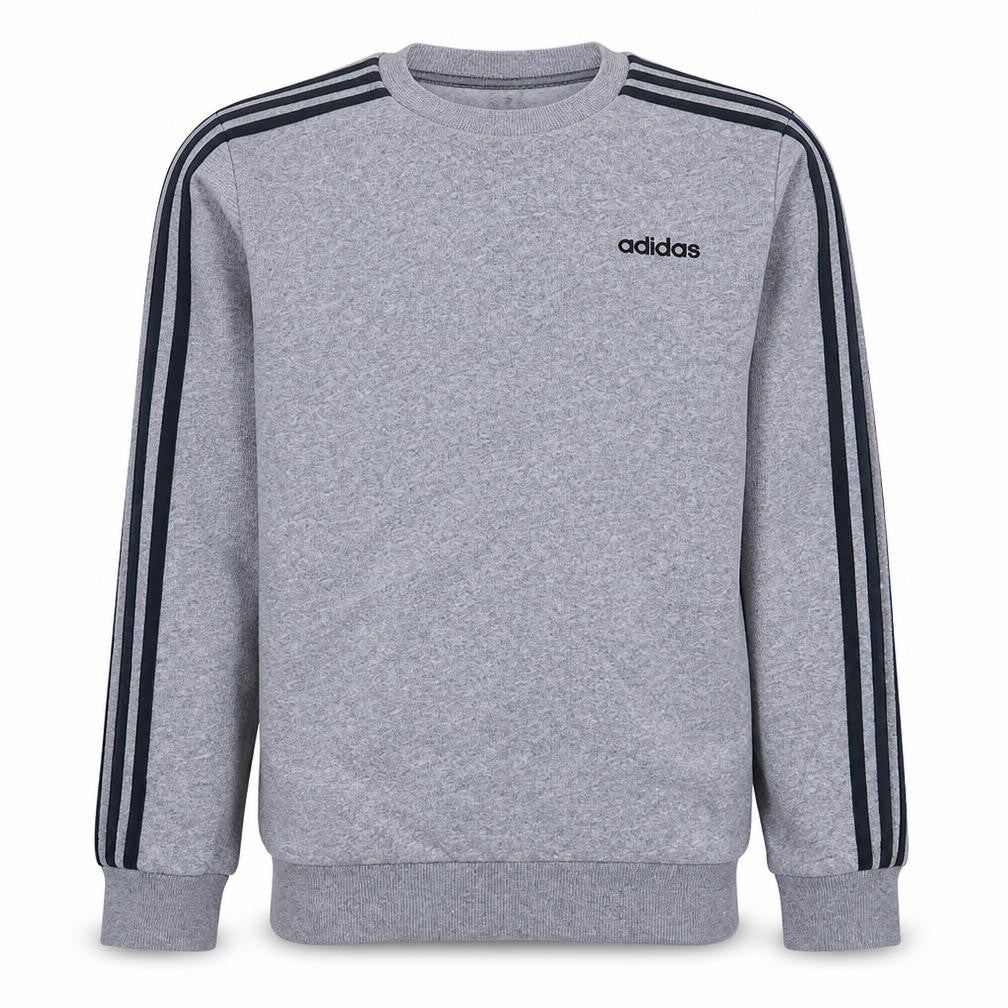 Front view of Adidas Men’s Grey Pullover Sweatshirt M Crew Neck Logo Sports