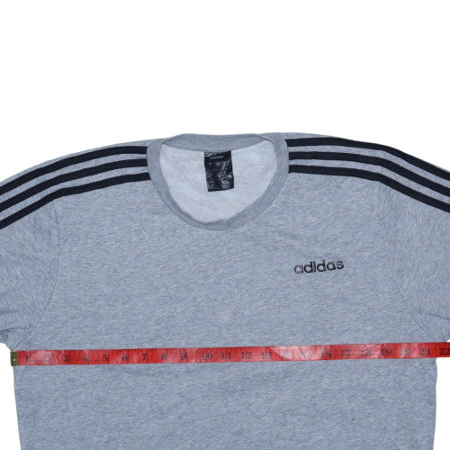 Adidas Men’s Grey Pullover Sweatshirt M Crew Neck Logo Sports