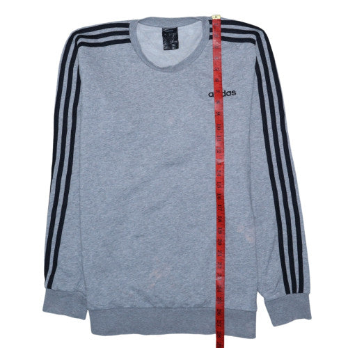 Adidas Men’s Grey Pullover Sweatshirt M Crew Neck Logo Sports