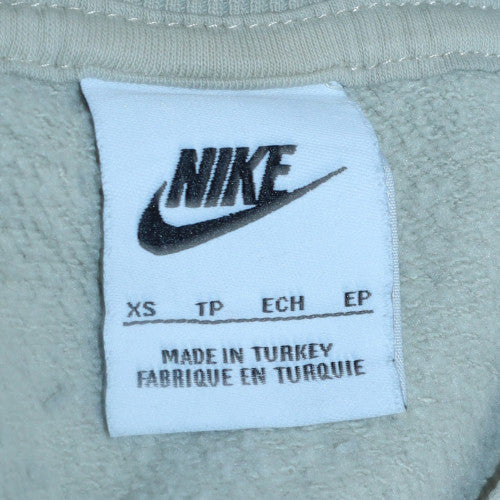 Nike Women's Beige XS Crew Neck Pullover Sweatshirt with Logo Print