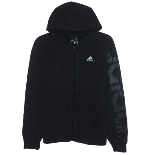 Adidas Mens Black Full Zip Hoodie Size S Regular Fit Sportswear