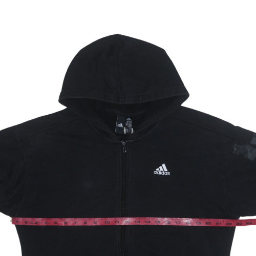 Adidas Mens Black Full Zip Hoodie Size S Regular Fit Sportswear