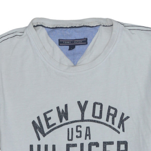 Tommy Hilfiger Men's White New York USA Graphic T-Shirt Size S