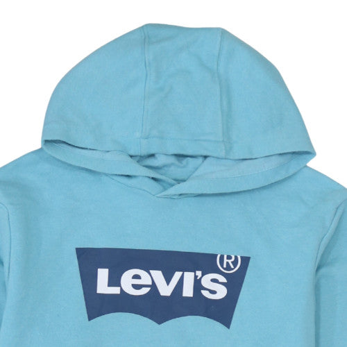 Levi's Girls Blue Pullover Hoodie 16 Years Logo Cotton Fleece Sweatshirt