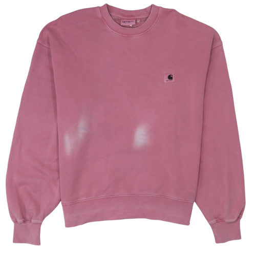 Carhartt WIP Women's Pink Nelson Sweatshirt L Cotton Crew Neck