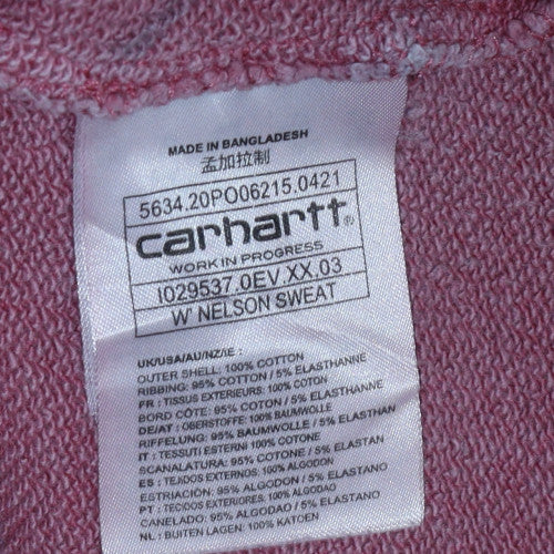 Carhartt WIP Women's Pink Nelson Sweatshirt L Cotton Crew Neck