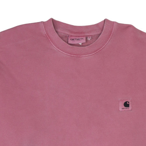 Carhartt WIP Women's Pink Nelson Sweatshirt L Cotton Crew Neck