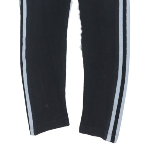 Adidas Womens Black 3-Stripes Cotton Stretch Leggings Size 10