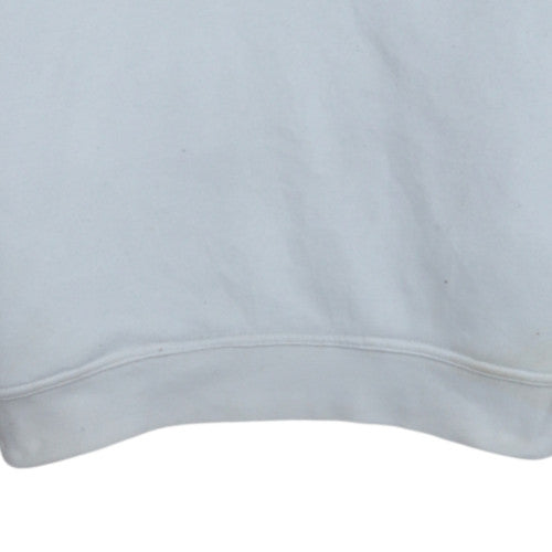 Nike Womens White Hoodie Medium Gold Logo Pullover Sweatshirt