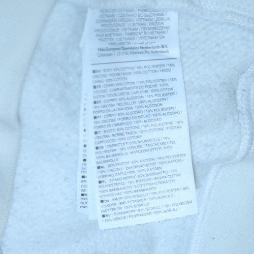 Nike Womens White Hoodie Medium Gold Logo Pullover Sweatshirt