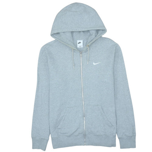 Nike Mens Grey Full Zip Hoodie L Regular Fit Fleece Sweatshirt
