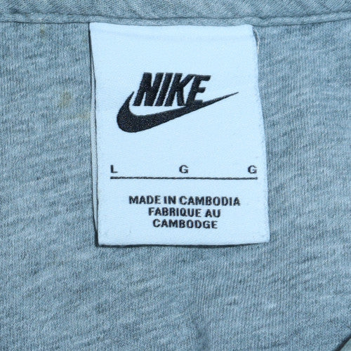 Nike Mens Grey Full Zip Hoodie L Regular Fit Fleece Sweatshirt