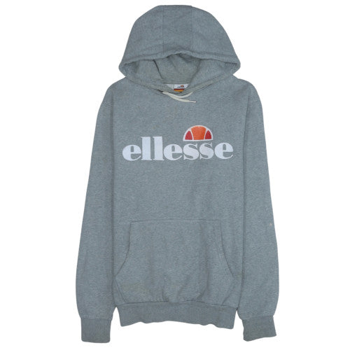 Ellesse Womens Grey Pullover Hoodie UK 14 Cotton Blend Logo